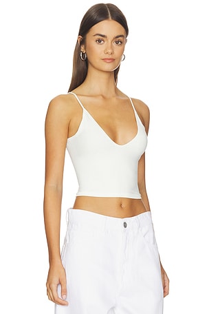 Free People Round Two Skinny Strap Tank in Ivory