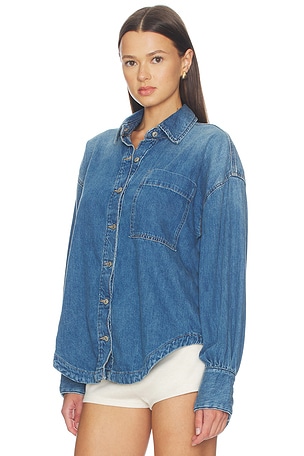 Free People x We The Free Ashley Denim Shirt in Blue