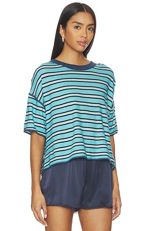 Free People Clean Rugby Tee in Blue