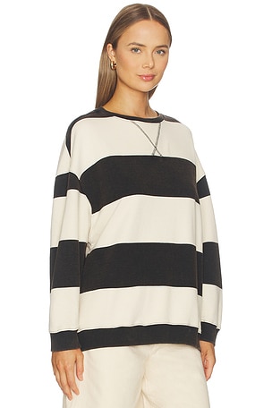 Free People Classic Stripe Crew Wide in Black,Beige