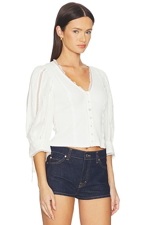Free People x REVOLVE Summer Lace Blouse in Ivory