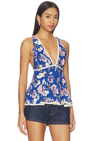 Free People Rome Printed Tank in Navy