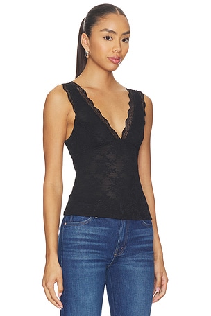 Free People X Intimately Loved You First Lace Tank in Black