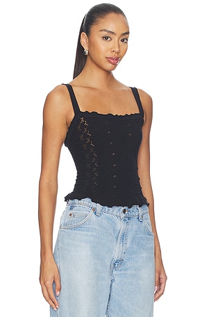 Free People x REVOLVE x Revolve So Soft Femme Square Neck Cami in Black