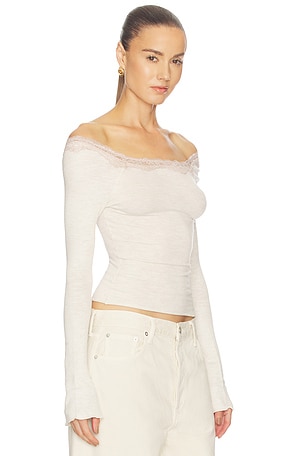 Free People Oh My Darling Long Sleeve Top in Ivory