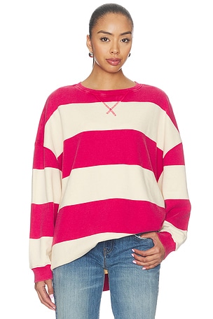Classic Striped Crew Wide Tee Top Free People