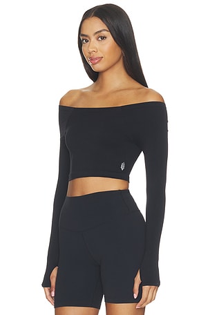 Free People x FP Movement High Plank Ots Layer Top in Black