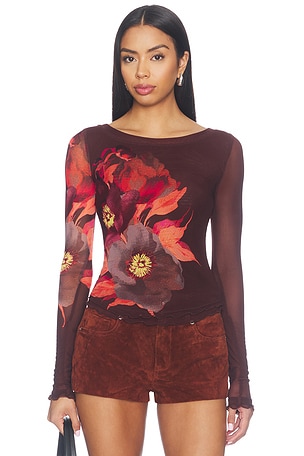 Lilly Printed Long Sleeve Tee Free People