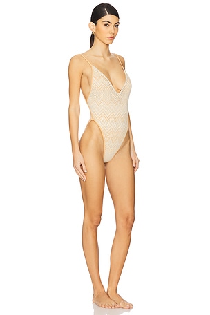 Free People x REVOLVE x free-est Crochet Amber One Piece in Beige