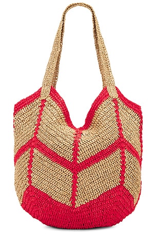 Free People Mykonos Straw Tote Bag in Red