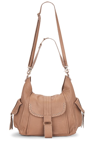 x We The Free Leigh Distressed Hobo Bag In Saddle Free People
