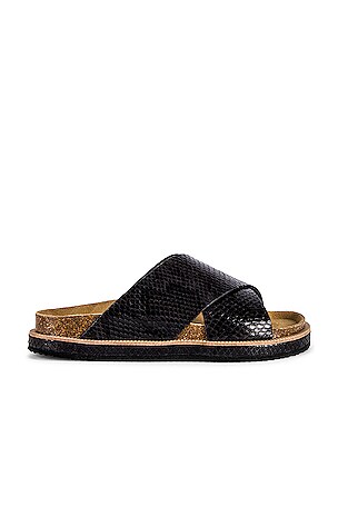 Free People Sidelines Footbed Sandals in Black REVOLVE