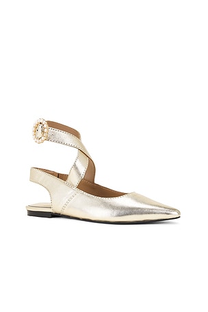 Free People Parisa Point Flat in Metallic Gold