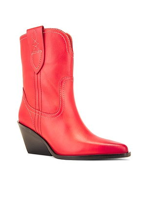 Free People Pitchfork Point Western Boot In Red in Red