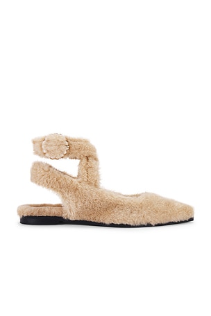 Faux Fur Parisa Point Flat In Almond Butter Free People