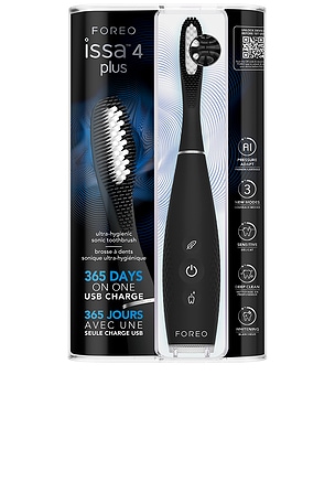 FOREO issa 4 Plus Smart Hybrid Silicone Sonic Toothbrush in Black