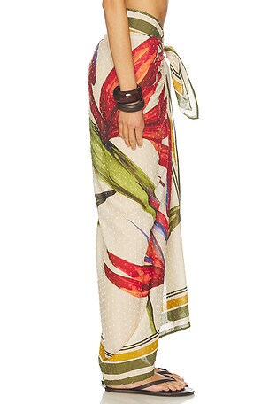 FARM Rio Sarong Skirt in Army,Cream