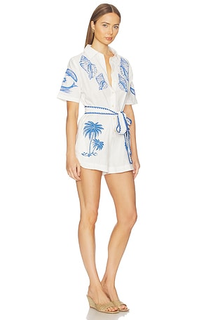 FARM Rio Romper in White,Blue