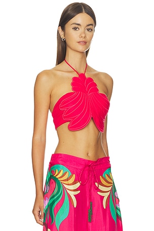 FARM Rio 3d Top in Coral