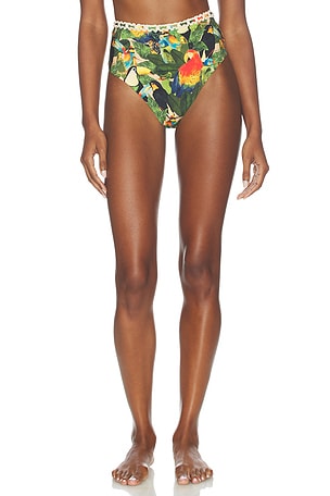 Bird Leaves High Waist Bikini Bottom FARM Rio