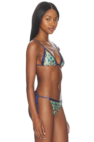 FARM Rio Triangle Bikini Top in Navy,Sage