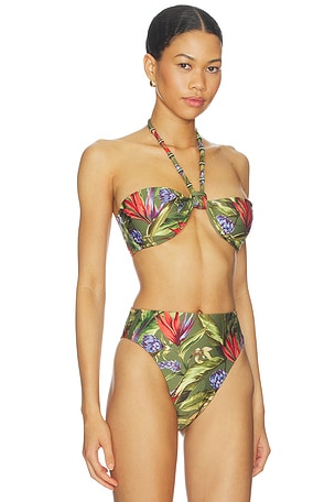 FARM Rio Push Up Bikini Top in Green