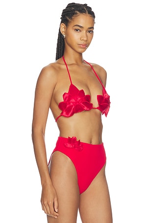 FARM Rio Placed Bikini Top in Red