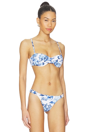 FARM Rio Porcelain Chita Underwire Bikini Top in Ivory,Royal