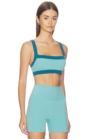 FORM Straight Neck Sports Bra in Teal. Size XS. Also