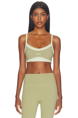 Scoop Contrast Sports Bra in Matcha & Sage FORM