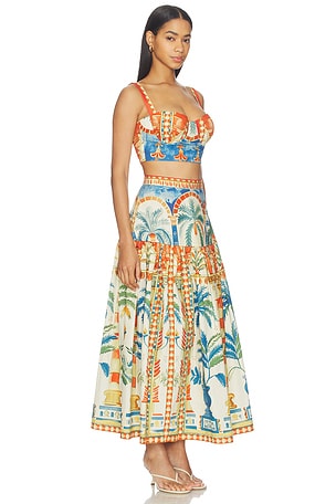 Falguni Shane Peacock Terracotta Oasis Cotton Poplin Coord Set in Ivory