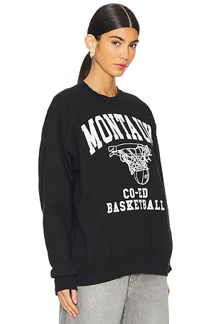 firstport Montauk Basketball Crewneck in Black