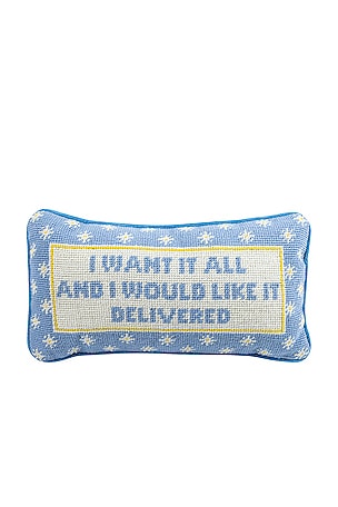 I Want It All Needlepoint Pillow Furbish Studio