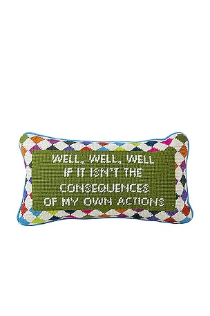 Well Well Well Needlepoint Pillow Furbish Studio