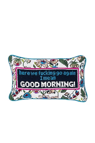 Good Morning Needlepoint Pillow Furbish Studio