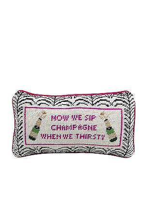 Champagne Needlepoint Pillow Furbish Studio