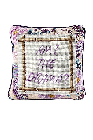 Drama Needlepoint Pillow Furbish Studio