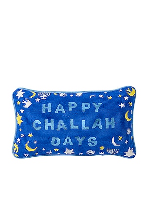 Happy Challah Days Needlepoint Pillow Furbish Studio