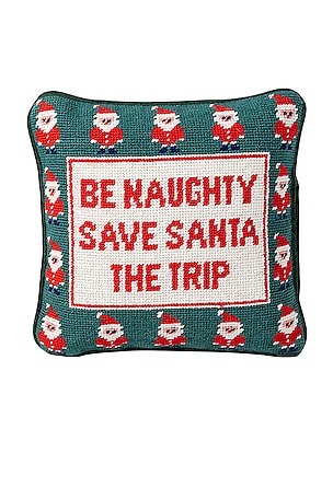 Be Naughty Needlepoint Pillow Furbish Studio