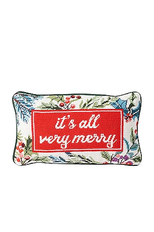 Very Merry Needlepoint Pillow Furbish Studio