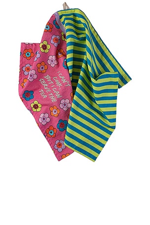 Furbish Studio Serve The Tea Dish Towel in Pink