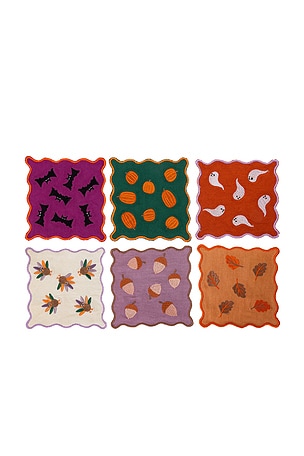 Set Of 6 Fall Cocktail Napkin Furbish Studio