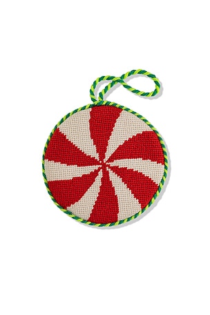 Peppermint Needlepoint Icon Ornament Furbish Studio