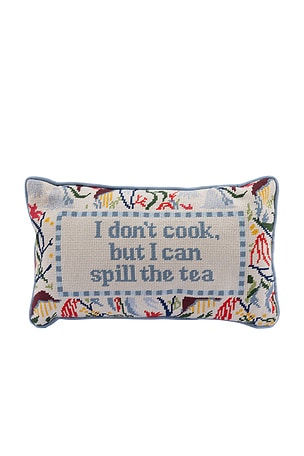 Spill The Tea Needlepoint Pillow Furbish Studio
