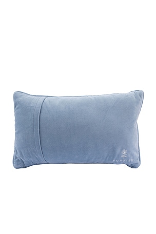 Furbish Studio Spill The Tea Needlepoint Pillow in Blue