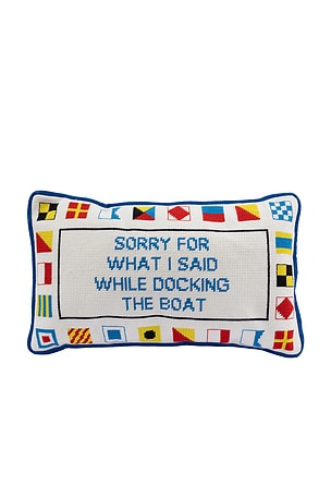 Docking The Boat Needlepoint Pillow Furbish Studio
