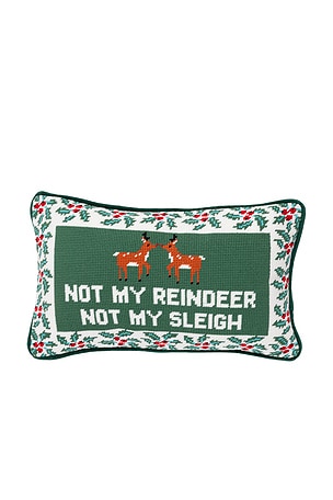 Not My Reindeer Needlepoint Pillow Furbish Studio