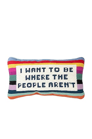 I Want To Be Where The People Aren't Needlepoint Pillow Furbish Studio