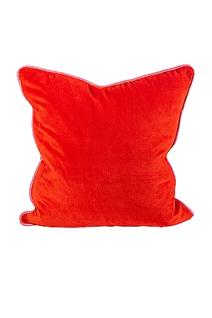 Furbish Studio Charliss Velvet Pillow in Red