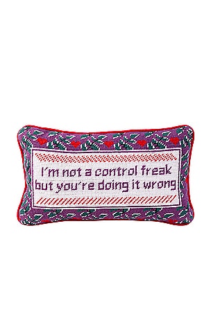 Control Freak Needlepoint Pillow Furbish Studio